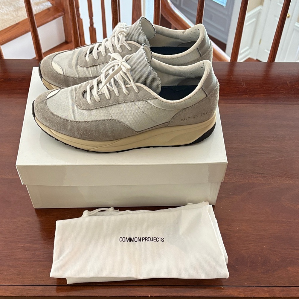 Common Projects Light Gray and Cream Sneakers